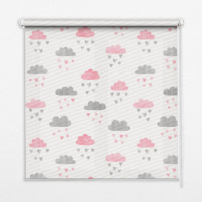 Modern roller blind Pink and gray clouds
