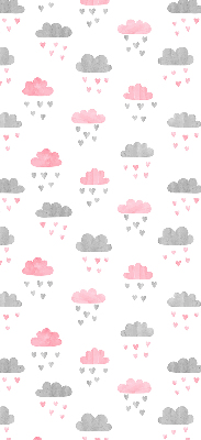 Modern roller blind Pink and gray clouds