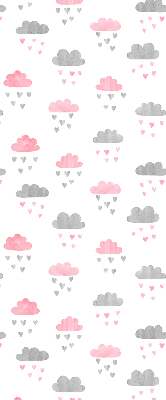 Modern roller blind Pink and gray clouds