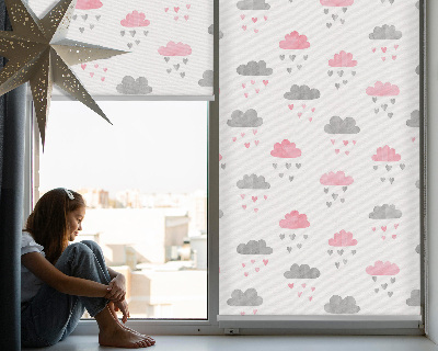Modern roller blind Pink and gray clouds