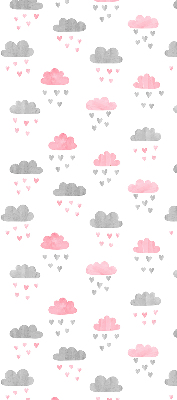 Modern roller blind Pink and gray clouds