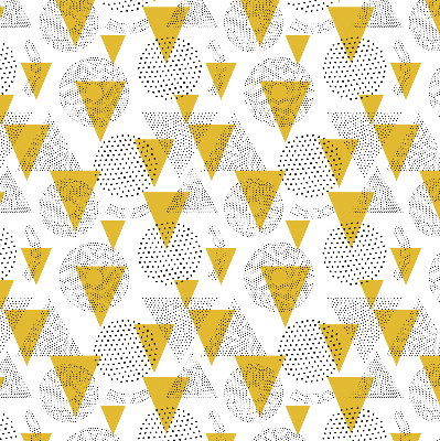 Fabric roller blind Triangles and circles made of dots