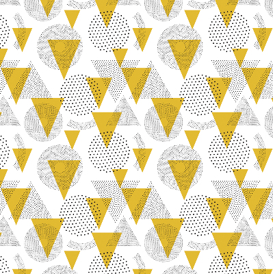 Fabric roller blind Triangles and circles made of dots