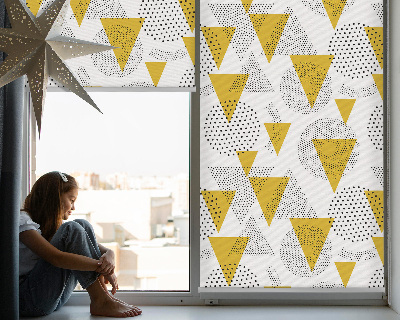 Fabric roller blind Triangles and circles made of dots