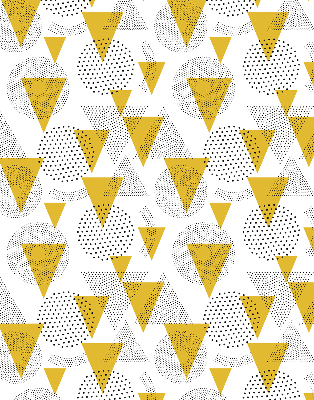 Fabric roller blind Triangles and circles made of dots