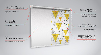 Fabric roller blind Triangles and circles made of dots