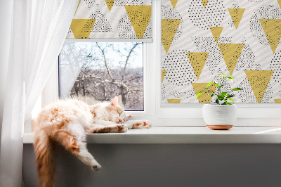 Fabric roller blind Triangles and circles made of dots