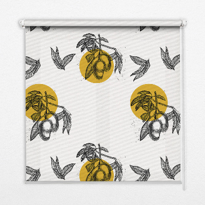 Modern roller blind Fruits and yellow circles