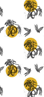 Modern roller blind Fruits and yellow circles