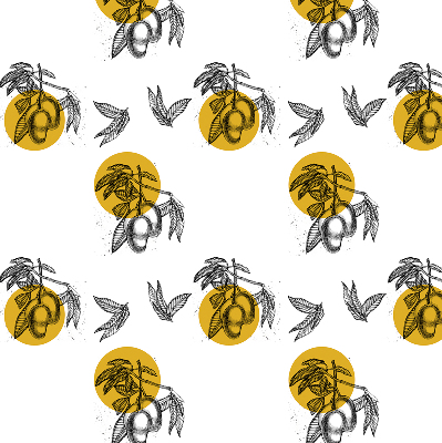 Modern roller blind Fruits and yellow circles