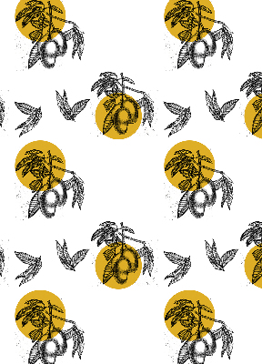 Modern roller blind Fruits and yellow circles