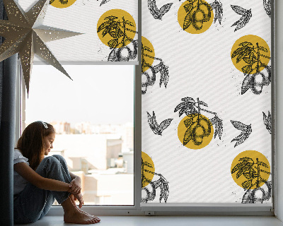 Modern roller blind Fruits and yellow circles