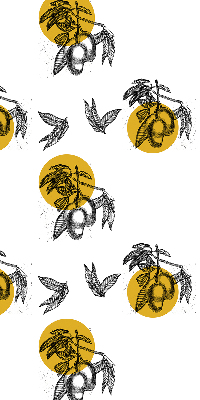 Modern roller blind Fruits and yellow circles