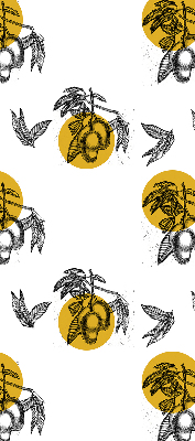 Modern roller blind Fruits and yellow circles