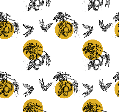 Modern roller blind Fruits and yellow circles