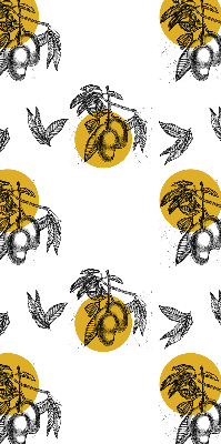 Modern roller blind Fruits and yellow circles