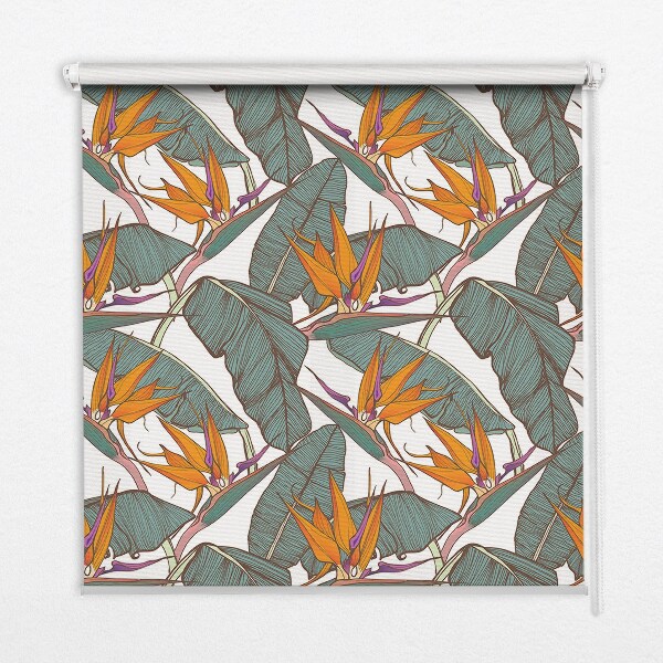 Fabric roller blind Green leaves