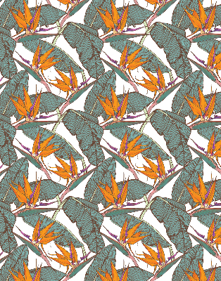 Fabric roller blind Green leaves