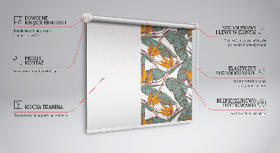 Fabric roller blind Green leaves