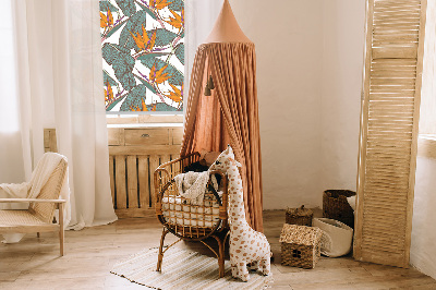 Fabric roller blind Green leaves