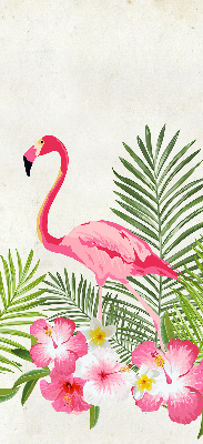 Roller blind for large window Flamingos by the leaves