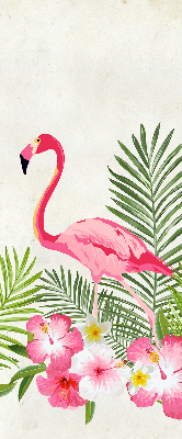 Roller blind for large window Flamingos by the leaves