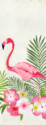 Roller blind for large window Flamingos by the leaves