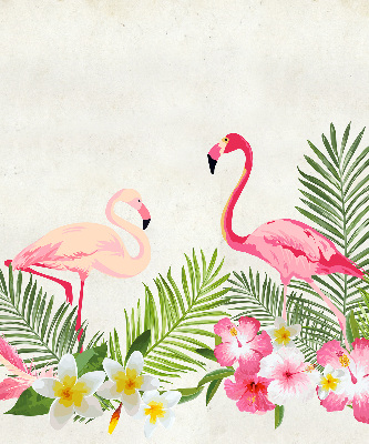 Roller blind for large window Flamingos by the leaves