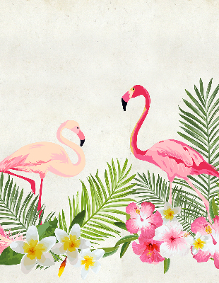 Roller blind for large window Flamingos by the leaves