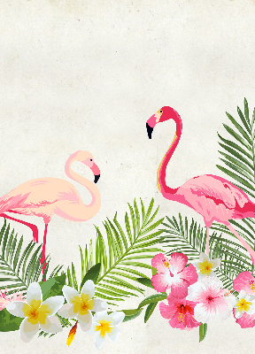 Roller blind for large window Flamingos by the leaves