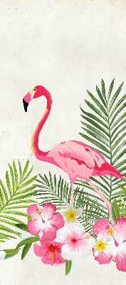 Roller blind for large window Flamingos by the leaves