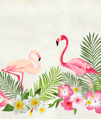 Roller blind for large window Flamingos by the leaves