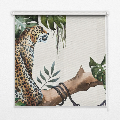 Fabric roller blind Cheetahs on a branch