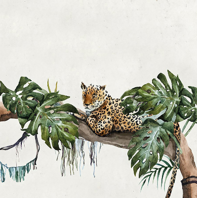 Fabric roller blind Cheetahs on a branch