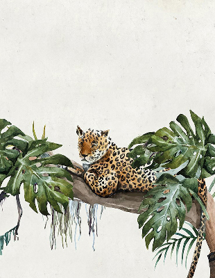 Fabric roller blind Cheetahs on a branch