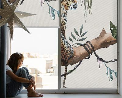 Fabric roller blind Cheetahs on a branch
