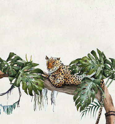 Fabric roller blind Cheetahs on a branch
