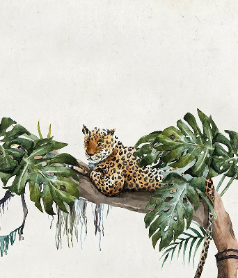 Fabric roller blind Cheetahs on a branch