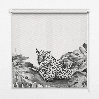 Modern roller blind Drawn cheetahs on a branch