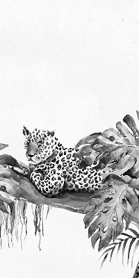 Modern roller blind Drawn cheetahs on a branch