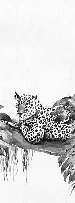 Modern roller blind Drawn cheetahs on a branch