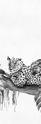 Modern roller blind Drawn cheetahs on a branch