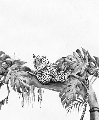 Modern roller blind Drawn cheetahs on a branch