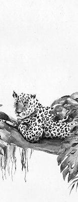 Modern roller blind Drawn cheetahs on a branch