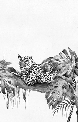 Modern roller blind Drawn cheetahs on a branch