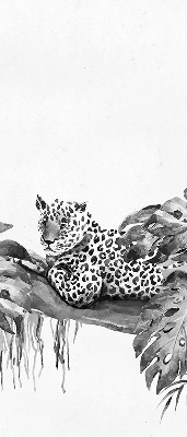 Modern roller blind Drawn cheetahs on a branch