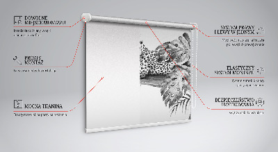 Modern roller blind Drawn cheetahs on a branch
