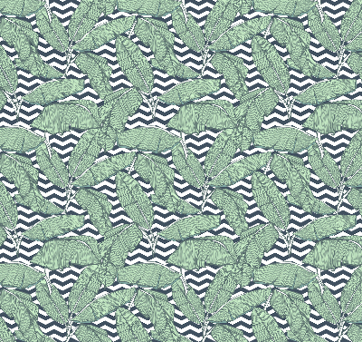 Modern roller blind Palm leaves on a black and white background