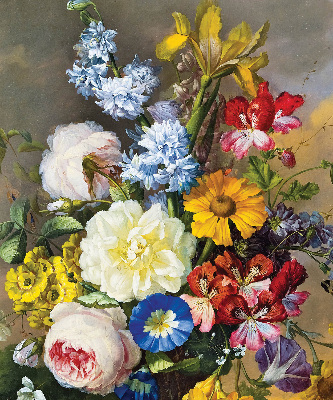 Fabric roller blind A bouquet of flowers