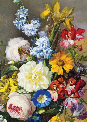 Fabric roller blind A bouquet of flowers
